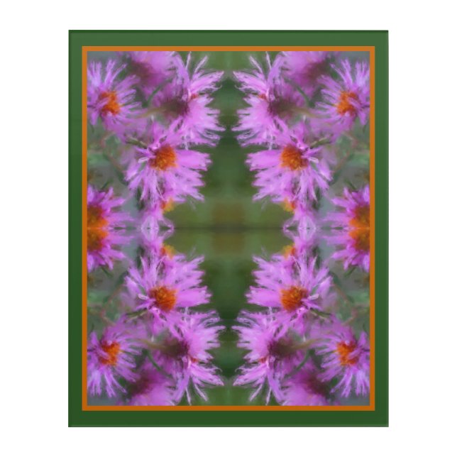 Wild Pink Asters Flower Art Acrylic Print (Front)