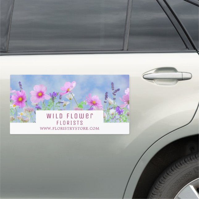 Wild Pink Floral, Floristry Car Magnet (In Situ)