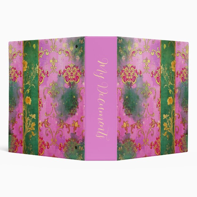 Wild Pink Grunge Damask - Binder (Background)