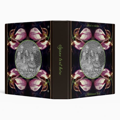 Wild Pink Lady Slipper Orchid Frame Add Your Photo 3 Ring Binder