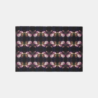 Wild Pink Lady Slipper Orchid Pair Abstract