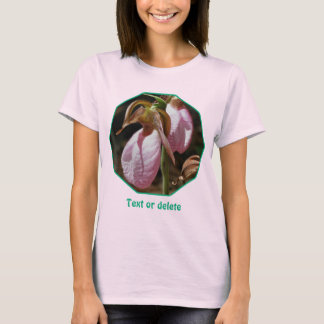 Wild Pink Lady Slipper Orchid Pair Personalized T-Shirt