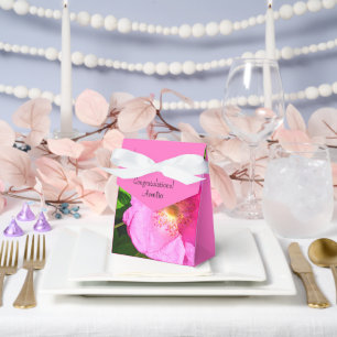 Wild Pink Rose Photo Trust in the Lord Bible Verse Favor Boxes