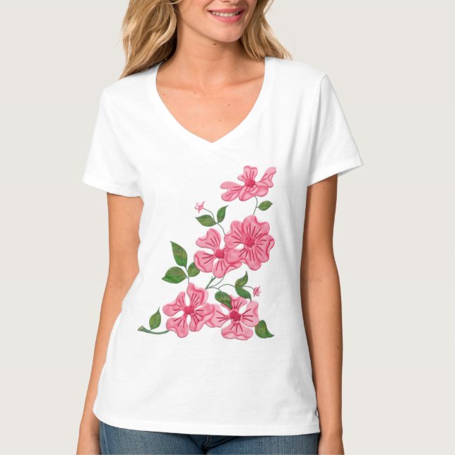 Wild Pink Rose T-Shirt (Front)