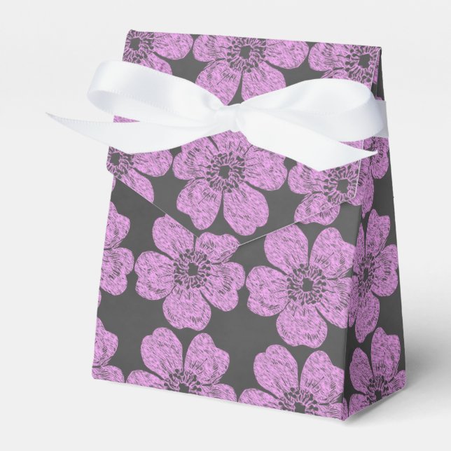 Wild Pink Roses Chalkboard Favor Boxes (Front Side)