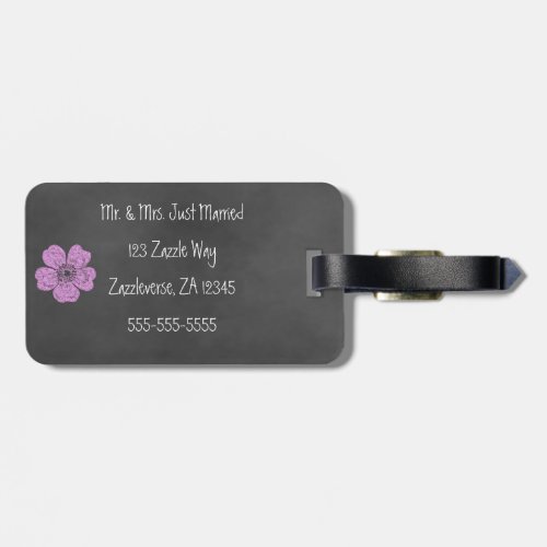 Wild Pink Roses Chalkboard Luggage Tag