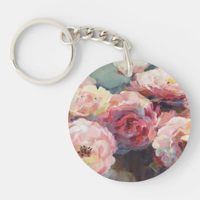 Wild Pink Roses Keychain (Front)