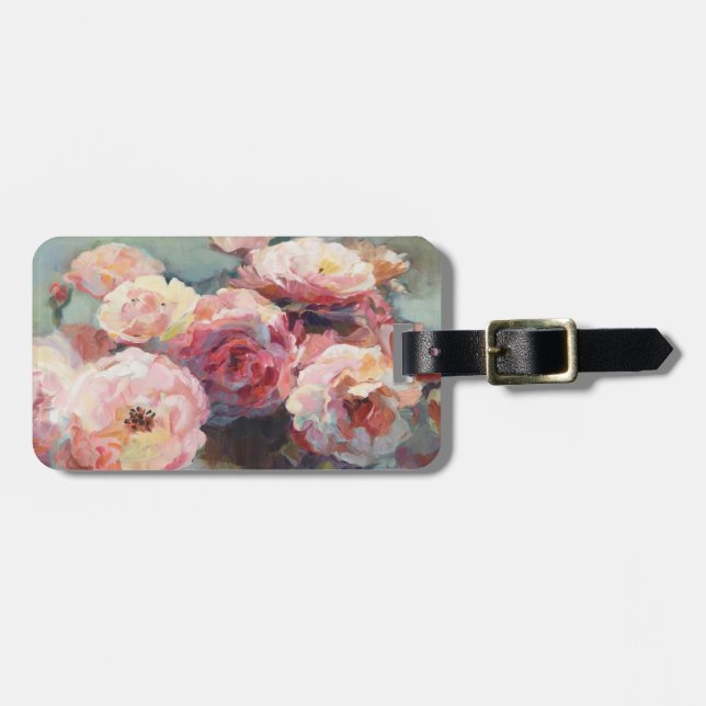 Wild Pink Roses Luggage Tag (Front Horizontal)