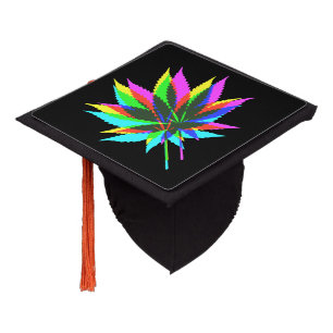Wild Plant Leafs - neon colored + your ideas Graduation Cap Topper
