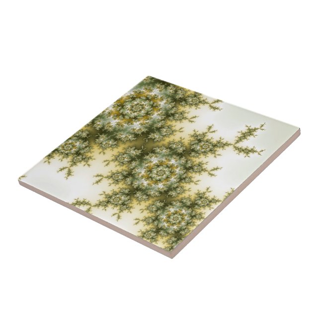 Wild Plant - Mandelbrot Fractal Art Ceramic Tile (Side)