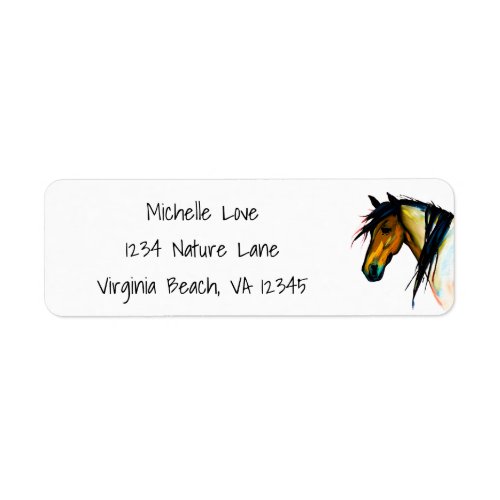 Wild Pony | Watercolor Horse Return Address Label