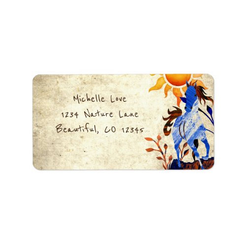 Wild Pony with Sun Horse Address  Label