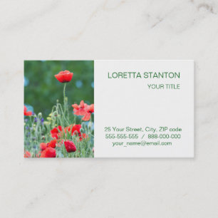 Wild poppies business card