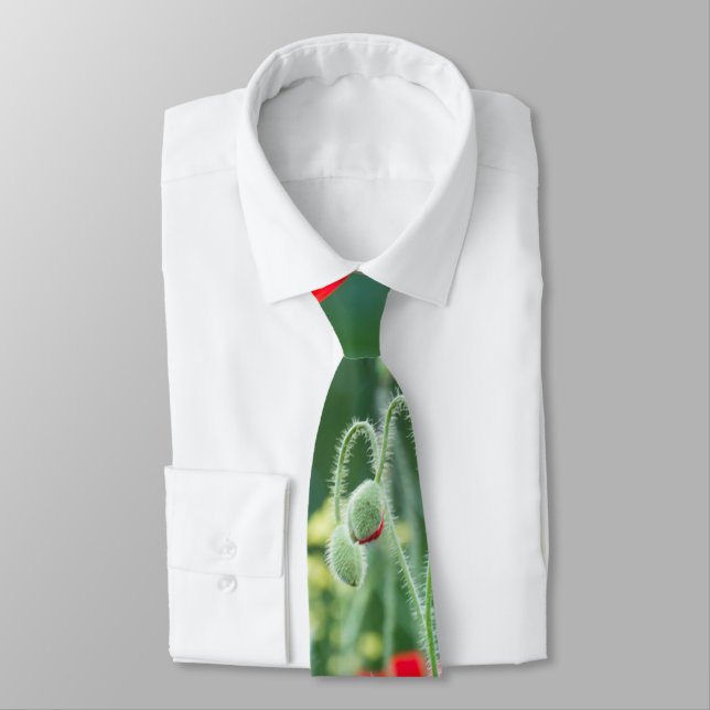 Wild poppies neck tie (Tied)