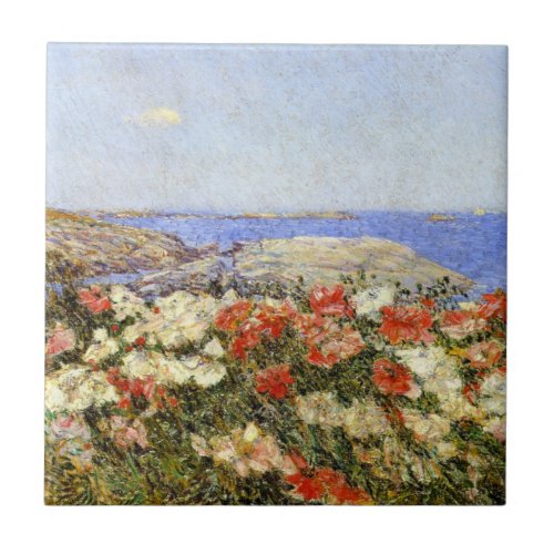Wild Poppies on the Isles of Shoals Ceramic Tile