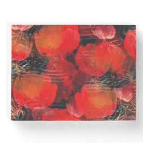 Wild Poppies Watercolor Digital Drawing Wooden Box Sign