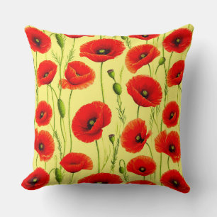 Wild Poppy Bloom Arrangement For Cozy Spaces Throw Pillow