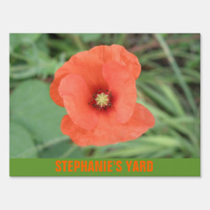Wild Poppy Flower Custom Yard Sign