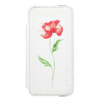 Wild poppy flower wallet case for iPhone SE/5/5s