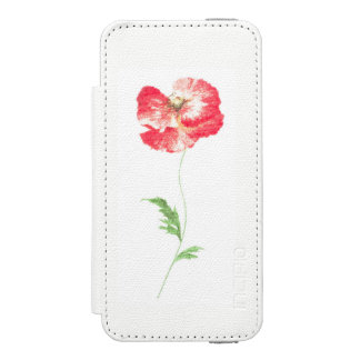 Wild poppy flower iPhone SE/5/5s wallet case