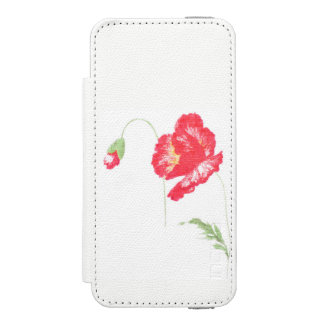Wild poppy flower wallet case for iPhone SE/5/5s