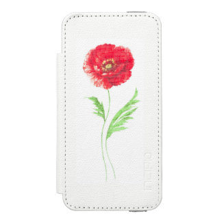 Wild poppy flower iPhone SE/5/5s wallet case