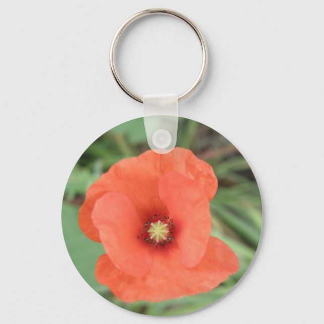Wild Poppy Flower Keychain (Front)