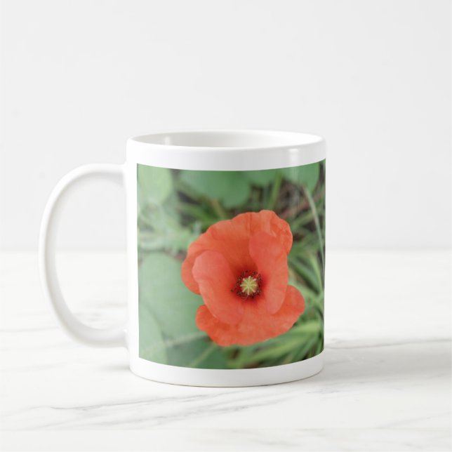 Wild Poppy Flower Mug (Left)