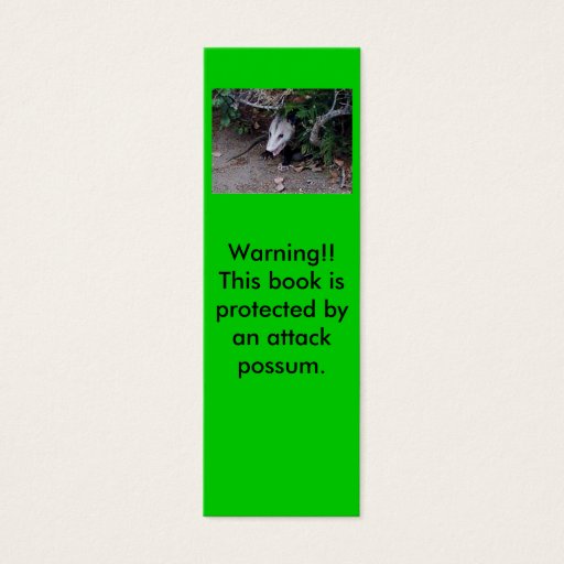 Customizable Wild Possum Mini Bookmarks Business Card Templates