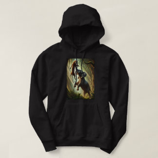 Wild Power Showdown: Elephant and Tiger Men's Hood Hoodie