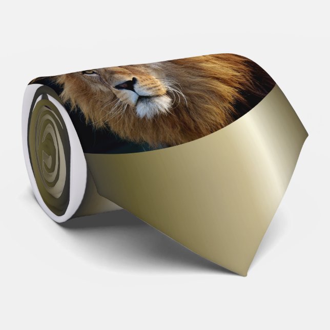Wild Predator Lion with Mane Neck Tie (Rolled)