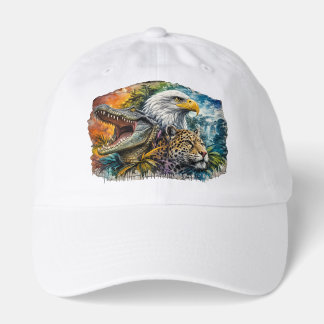 Wild Predators Artistic Collage - Eagle, Leopard, Hat