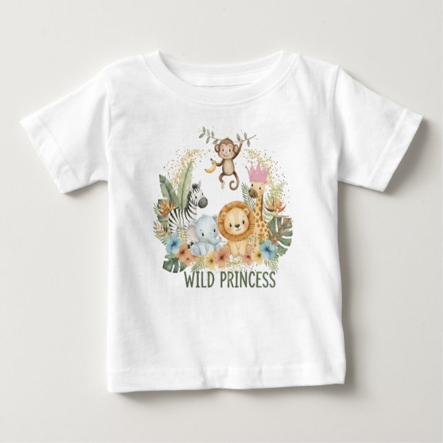 Wild Princess - Jungle Animals Baby T-Shirt (Front)