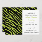 Wild Print Graduation Invitation (Chartreuse) (Front/Back)