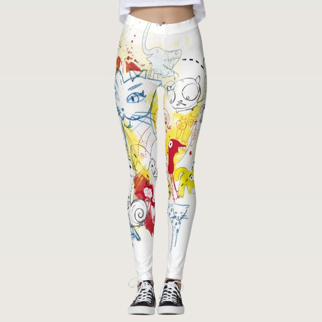 Wild Print-Patterned Women's Leggings (Front)