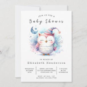 Wild Printable Owl Baby Shower Invitation