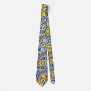 Wild Psychedelic Lavender Gold Pattern Design Neck Tie