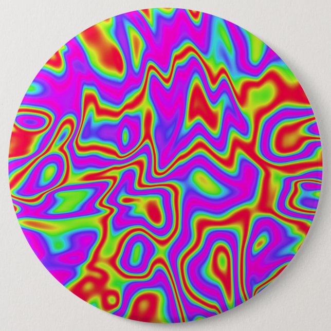 Wild Psychedelic Liquid Colors Button (Front)