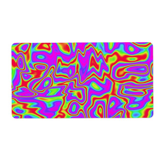 Wild Psychedelic Liquid Colors Label (Front)