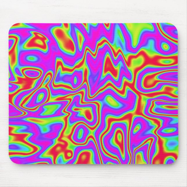 Wild Psychedelic Liquid Colors Mouse Pad (Front)