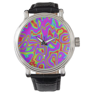 Wild Psychedelic Liquid Colors Watch