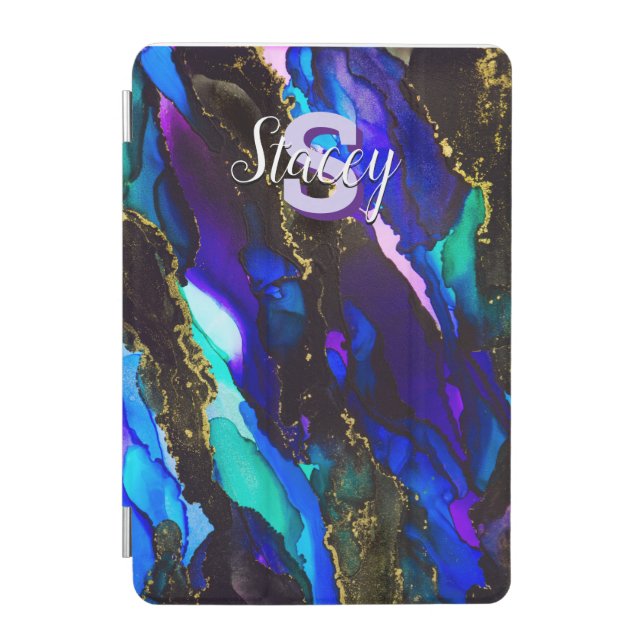 Wild Purple Alcohol Ink iPad Mini Cover (Front)