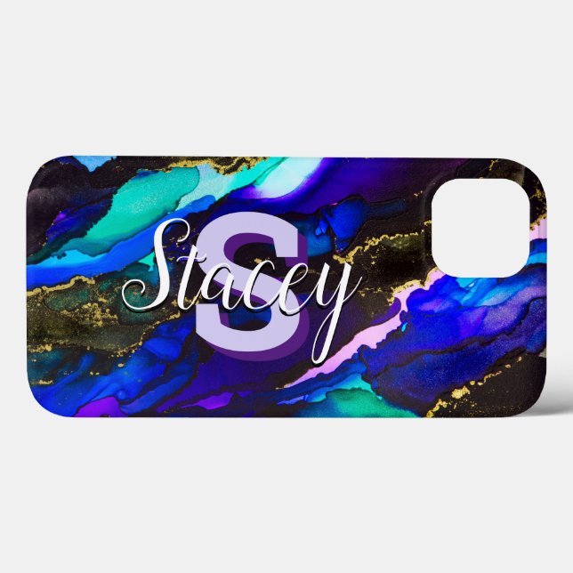 Wild Purple and Fuscia Alcohol Ink Case-Mate iPhone Case (Back (Horizontal))