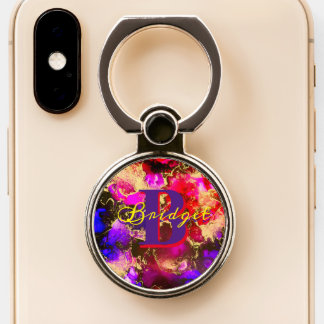 Wild Purple and Fuscia Alcohol Ink Phone Ring Stand