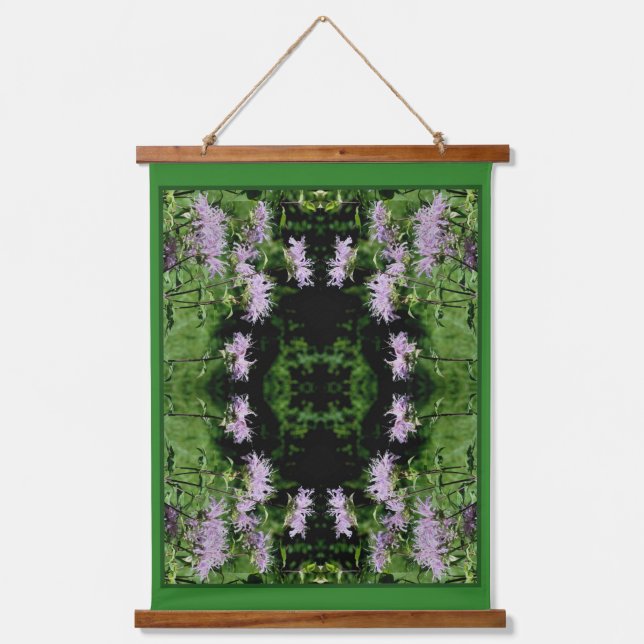 Wild Purple Bee Balm Abstract  Hanging Tapestry (Front)