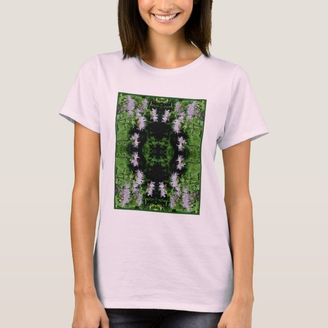 Wild Purple Bee Balm Abstract  T-Shirt (Front)