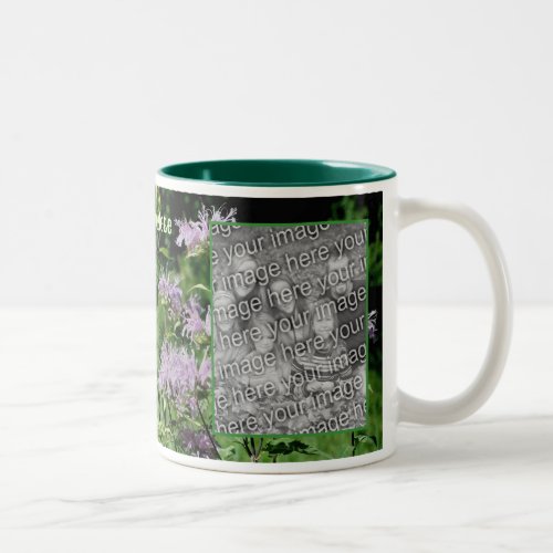 Wild Purple Bee Balm Frame Add Your Photo Two_Tone Coffee Mug