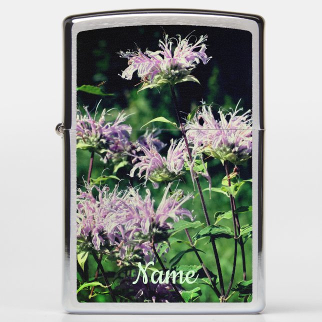 Wild Purple Bee Balm Personalized Zippo Lighter (Front)