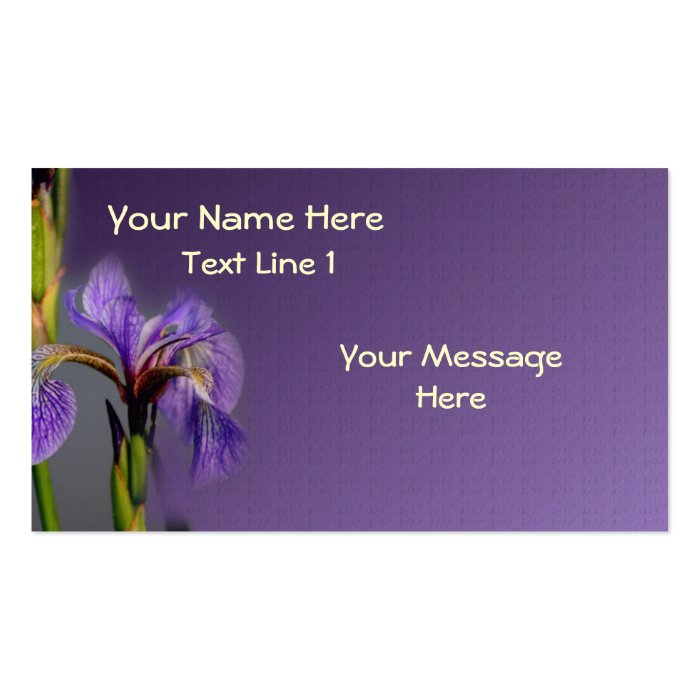 Wild Purple Blue Flag Iris Flower Business Cards