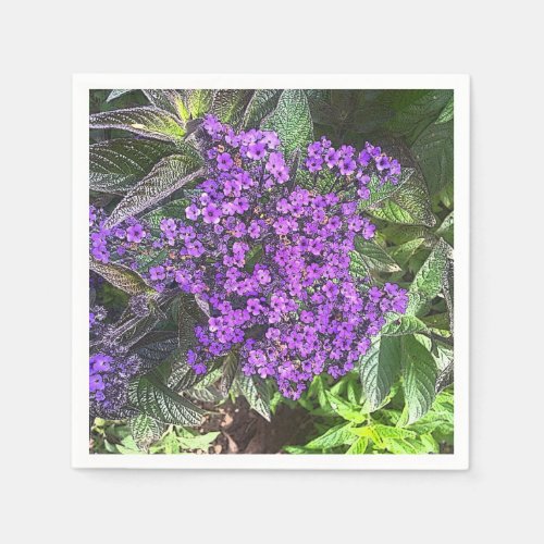 Wild purple lilac flowers spring sage green bush napkins